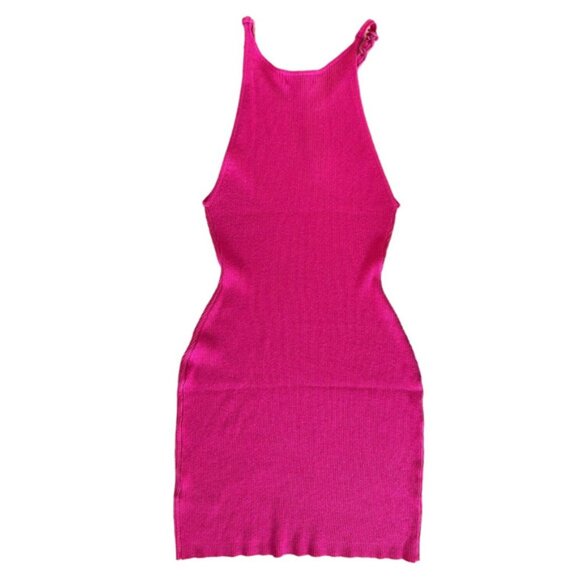 House Of Harlow 1960 Women's LUXE Sweater Dress Sleeveless Stretch Halter L Pink - Picture 2 of 6